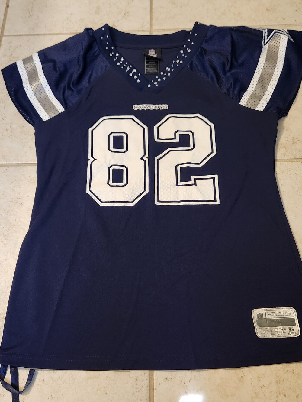Womens Dallas‎ Cowboys Reebok NFL Rhinestones #82 Whitten Jersy Top Size M #1426